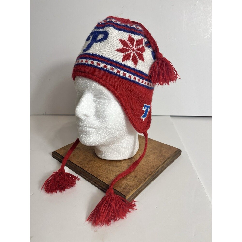 Philadelphia Phillies Hat 47 Brand Youth 1 Size Red Trapper Beanie Fleece Lined